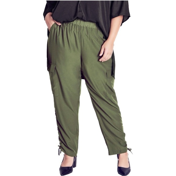 Arna York Pants - ARNA YORK Olive Shiloh Ruched Pant 3LM04.10